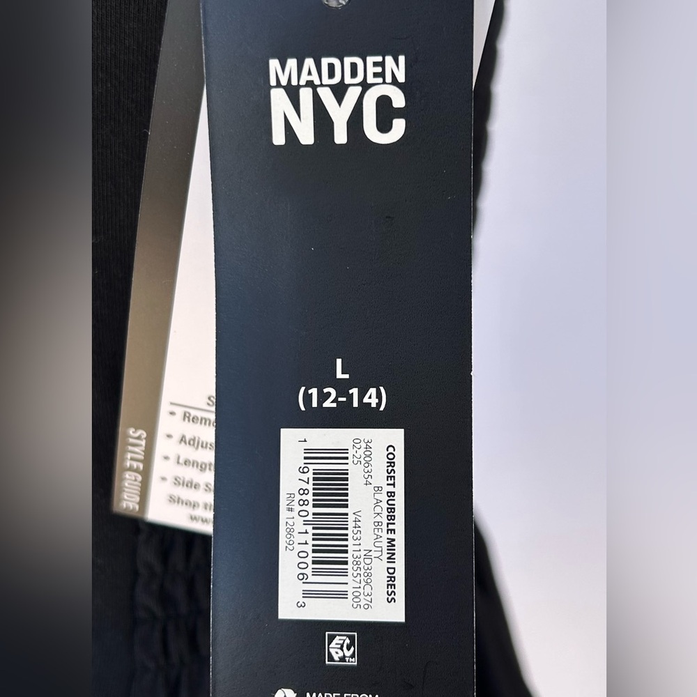 Madden NYC Women’s Corset‎ Bubble Hem Mini Dress Adjustable Straps Black Size Lg - Picture 9 of 14